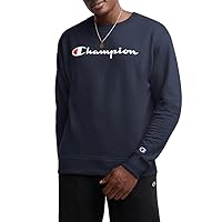 Champion Men's Sweatshirt, Long Sleeve, Fleece Lined, Sweatshirt, oxford grey