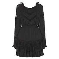 LOVESHACKFANCY Women's Sanaya Black Layered Mini Dress