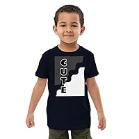 Black and White Cute Organic Cotton Kids t-Shirt, Cute Boy Shirt, kr8vsosllc