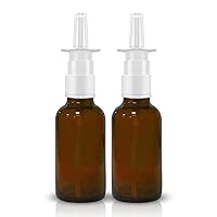 VIGOR PATH Glass 1 oz Nasal Sprayer - Empty, Refillable, Travel-Sized Solution for Saline Applications - Quality Glass Construction! (Amber)