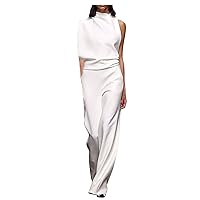 Women's Vacation Outfits Banquet Dress Jumpsuit Sexy Hanging Neck Trousers Summer Rompers 2023