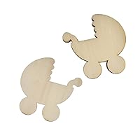 Homeford Baby Stroller Wooden Cut-Outs, 4-Inch, 6-Count