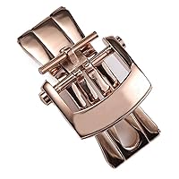 Classical 22 18mm Silver Black Deployment Clasp for Chopard Watchband Men Women Metal Accessory Buckle (Color : Rose Gold, Size : 22mm)