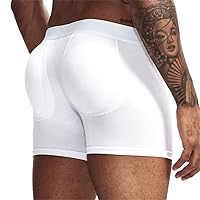 JOCKMAIL Mens Underwear Boxer Cotton Padded Underwear Boxer with Removable Hip Pad Men's SportTrunk