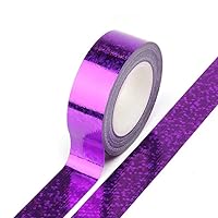 Syntego Solid Foil Holographic Glitter Effect Washi Tape Decorative Self Adhesive Masking Tape 15mm x 5m (Purple)