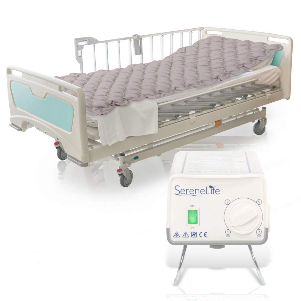 Serene Life Pressure Mattress Air Bubble Pad - Includes Electric Pump System Quiet, Inflatable Bed Air for Pressure, Ulcer and Pressure Sore Treatment - Standard Hospital Bed Size (SLAIRMATR45)