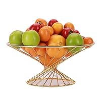 Fruit Basket, Metal Creative Countertop Large Round Black Decorative Table Centerpiece Holder Stand for Fruit Vegetable, Bread, Candy and Other Household Items (Color : A)