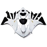 FLPRO Motorcycle Plastic Complete Fairings Fit for Yamaha 2009 2010 2011 YZF1000 R1 YZF-R1 09 10 11 ABS Injection Bodywork White Black with Gold Decals
