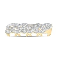 10kt Yellow Gold Mens Round Diamond TRAP 4-Finger Ring 15 Cttw