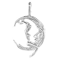 Sterling Silver Moon Rider Pendant, 3/4 inch Tall