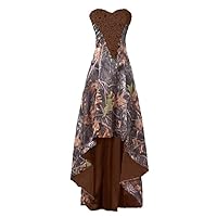 Camo and Lace High Low Wedding Dresses Evening Prom Reception Gowns