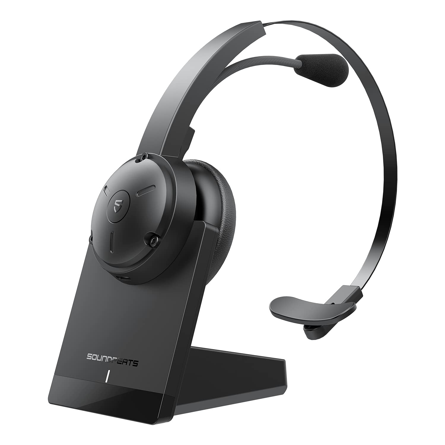 SoundPEATS A7 Bluetooth Wireless Headset with Microphone, QCC3020 Bluetooth 5.0 Headphone Trucker Headset with Mute Mic AI Noise Cancellation 30Hrs...