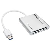 Tripp Lite USB 3.0 SuperSpeed Multi-Drive Memory Card Reader/Writer 5Gbps Aluminum Case (U352-000-MD-AL), Multi Color