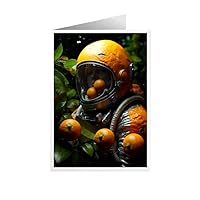 ARA STEP Unique All Occasions Astrounaut with FruitsGreeting Cards Assortment Vintage Aesthetic Notecards 8 (Astrounaut with Loquat fruit 4, Set of 4 SIZE 148.5 x 210 mm / 5.8 x 8.3 inches)