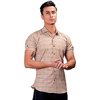 Men's Checkered Slim Fit Casual Shirt
