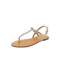 Women's Comfortable Strappy Sandals Summer Flat Slip-On Open Toe Slippers