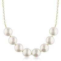Swarovski Coin Pearl Necklace for Women with 18k Gold-Filled Chain