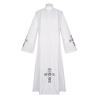 BLESSUME Unisex Clergy Alb Church Worship Alb Vestments Robe
