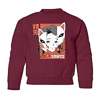 Sabito Cat Mask Anime Manga Demon Youth Crewneck Sweater