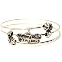 Something Wicked This Way Comes Expandable Wire Triple Style Bangle Bracelet, 2.5
