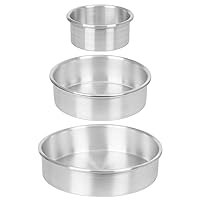 Tezzorio Set of 3 Aluminum Round Cake Pans, 8
