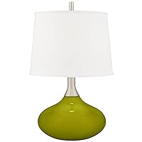 Color + Plus Olive Green Felix Modern Table Lamp with Table Top Dimmer