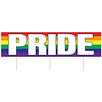 Jumbo Gay Pride Yard Sign With Stakes
