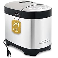 29-in-1 SMART Bread Machine with Gluten Free Setting 2LB 1.5LB 1LB Bread Maker Machine with Homemade Cycle - Stainless Steel Breadmaker with Recipes Whole Wheat Bread Making Machine