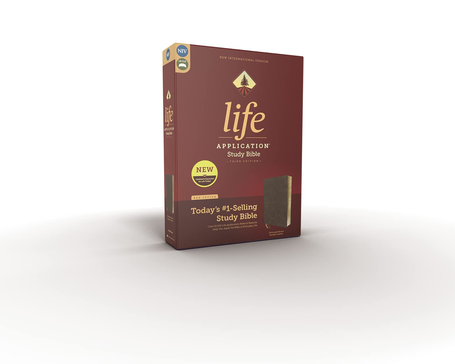 NIV, Life Application Study Bible, Third Edition, Bonded Leather, Brown, Red Letter