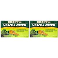 Bigelow, Matcha Green Tea with Turmeric, 18 Tea Bags (Pack of 2)