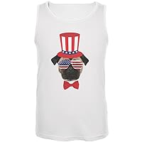 Animal World 4th Of July Funny Pug White Adult Tank Top