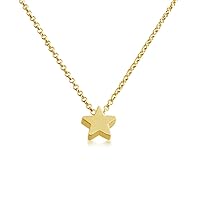 925 Sterling Silver Necklace Star Dangling Pendant 14K Gold Plated
