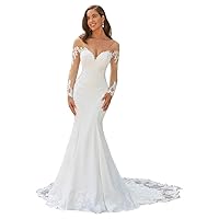 Mermaid Wedding Dresses for Bride 2024 Beach Lace Wedding Bridal Gown