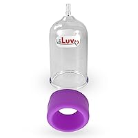 LeLuv EasyOp 2.5 Inch Diameter by 4 Inch Length Penis Head Vacuum Cylinder with Large Opening (1.4 Inch) Silicone Sleeve