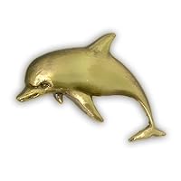 PinMart's Antique Gold Dolphin Sea Animal Lapel Pin