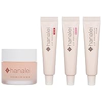 Hanalei Sugar Lip Scrub and Travel-size 3 pack Lip Treatment (Multi-colored) Bundle, Made with Raw Cane Sugar and Real Hawaiian Kukui Nut Oil (Cruelty free, Paraben free)