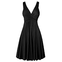 Maxi Dresses for Women 2024 Beach Sexy,Pleated Women's V-Neck Sling Flare Skirt Plus Slim Size Retro Dresse WOM