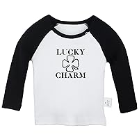Lucky Charm Novelty T Shirt, Infant Baby T-Shirts, Newborn Long Sleeves Tops, Kids Graphic Tee Shirt