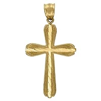 10k Gold Dc Mens Cross Height 46mm X Width 25.2mm Religious Charm Pendant Necklace Jewelry for Men
