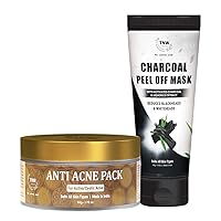 Combo with Charcoal Peel Off Mask & Anti Acne face Pack | Removes Blackheads | Reduces Acne & Pimples | for Oily Skin