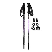 Fizan Compact 3 Trekking Poles – 5.6 oz Ultralight, Backpacking, Thru Hiking Poles, Adjustable, Collapsible, Customized Fit, EVA Grips, Aluminum Walking Sticks (Compact 3 / Violet)