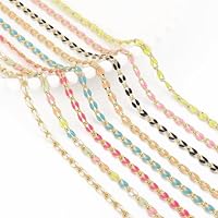 Enamel Cable Chain, Enamel Rolo Cable Paperclip Chain for Crafting Customized, for Permanent Jewelry Making, Perfect for Creating Necklaces and Other DIY Jewelry Accessories (1 Yard, Pink)