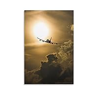Civil Aviation Aircraft Boeing 747 Art Canvas Poster Canvas Painting Wall Art Poster for Bedroom Living Room Decor 08x12inch(20x30cm) Unframe-Style