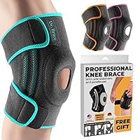 DR. BRACE ELITE Knee Brace with Side Stabilizers & Patella Gel Pads for Maximum Knee Pain Support and fast recovery for men and women-Please Check How To Size Video (Earth, Large)