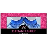 C190 Premium Color False Eyelashes | Extra-Long Blue Color Eyelashes with Blue Metallic Mix, for Halloween Dance Rave Costume