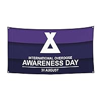I Wear Purple for Overdose Awareness Banner Backdrop Holiday Sign Wall Hanging Background 70 * 35 Inches Photography Tapestry Decorations and Supplies for Party Home Office