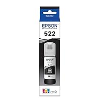 EPSON 522 EcoTank Ink Ultra-high Capacity Bottle Black (T522120-S) Works with EcoTank ET-2720, ET-2800, ET-2803, ET-2840, ET-4700, ET-4800, ET-4810