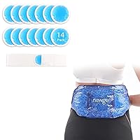 NEWGO Bundle of 14 Pack Small Ice Packs and Back Ice Pack