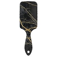 Air Cushion Hair Brush Marble Vintage Texture Black and Gold Design Wet Brush Wet And Dry Hairbrush Wetbrush for Curly Hair Detangling and Adding Shine