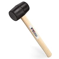 YY-2-005 Rubber Mallet Hammer With Wood Handle–8-oz, black
